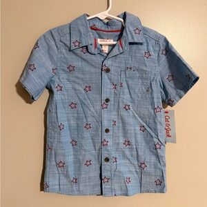 NEW Cat & Jack 5T Button Down Star Top